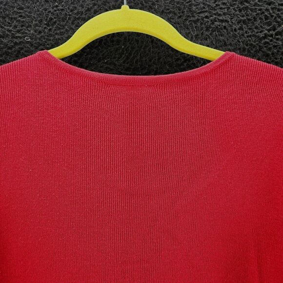 Designers Original Womens Sweater Red Size 1X 100% Cotton Button Down Long - Picture 12 of 16